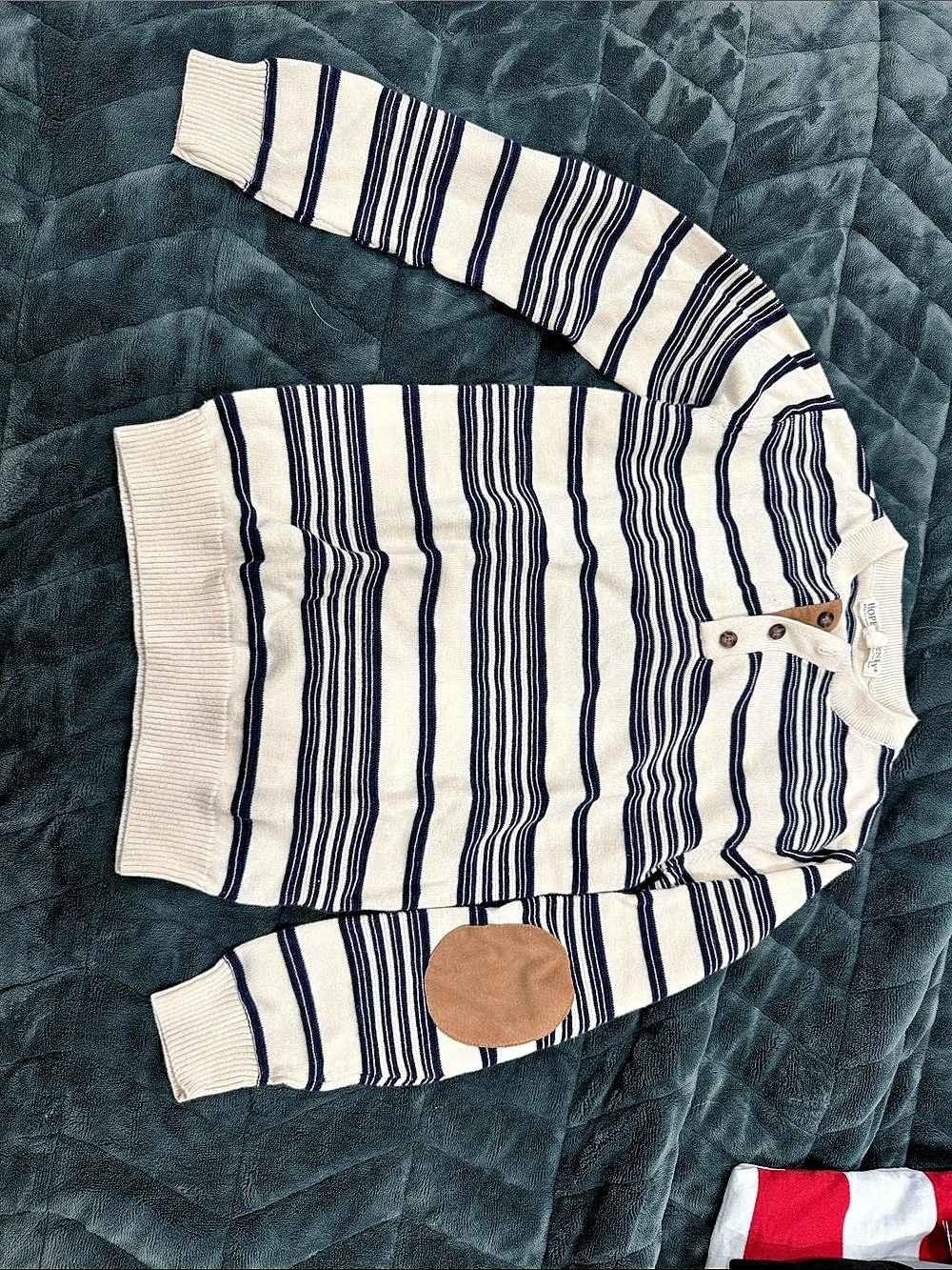 Hope & Henry Striped Polo in White & Blue Size Medium Like New Boys